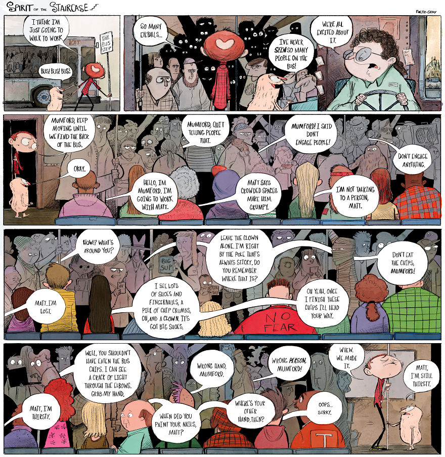Spirit Of The Staircase: A Comic Strip About Friendship, The South, And A Peculiar Critter. Spirit Of The Staircase: A Comic Strip About Friendship, The South, And A Peculiar Critter.