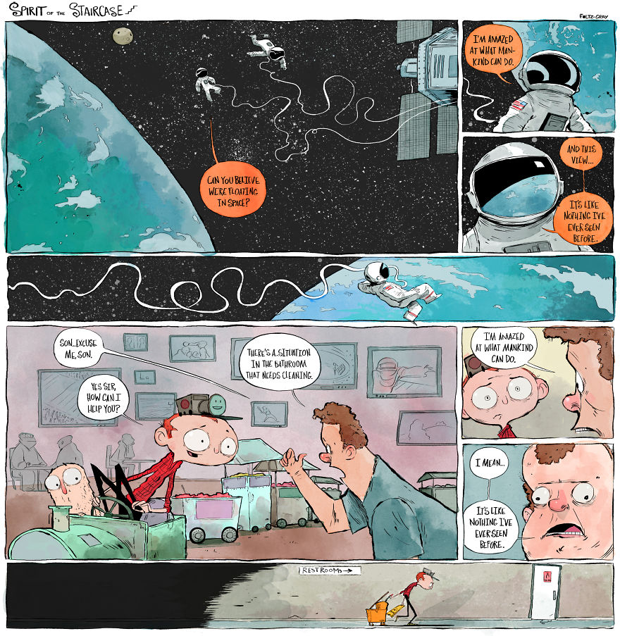 Spirit Of The Staircase: A Comic Strip About Friendship, The South, And A Peculiar Critter. Spirit Of The Staircase: A Comic Strip About Friendship, The South, And A Peculiar Critter.
