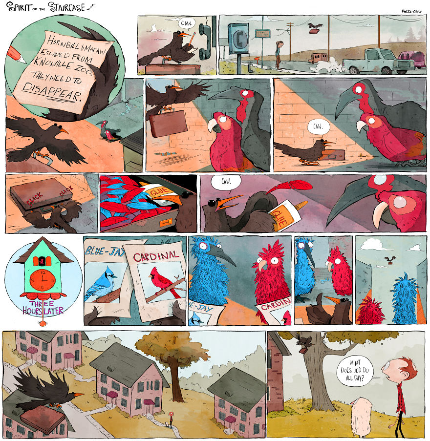 Spirit Of The Staircase: A Comic Strip About Friendship, The South, And A Peculiar Critter. Spirit Of The Staircase: A Comic Strip About Friendship, The South, And A Peculiar Critter.