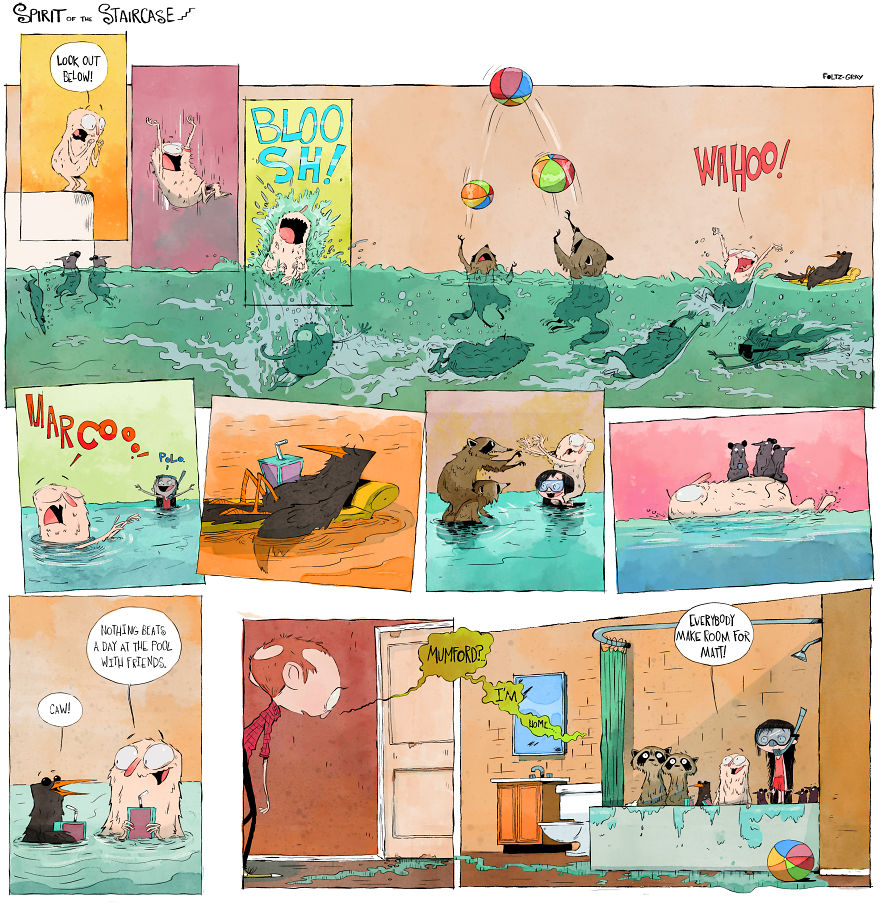 Spirit Of The Staircase: A Comic Strip About Friendship, The South, And A Peculiar Critter. Spirit Of The Staircase: A Comic Strip About Friendship, The South, And A Peculiar Critter.