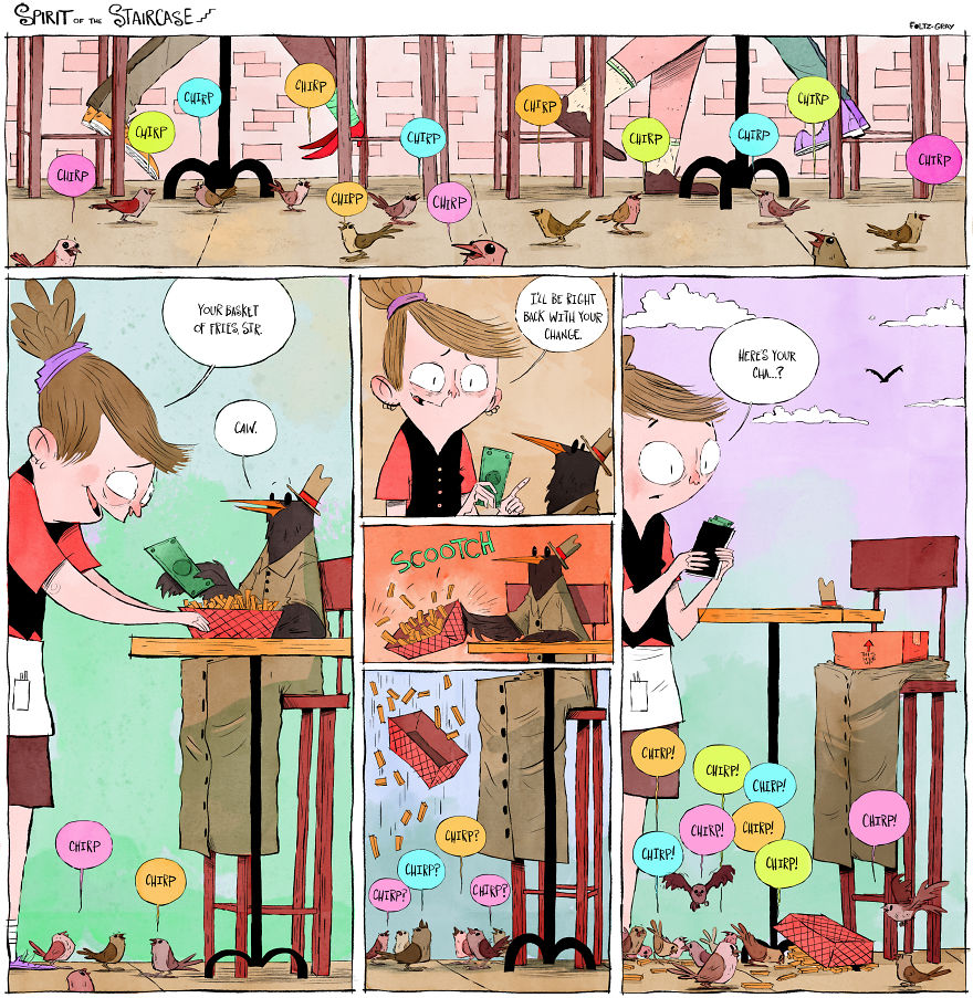 Spirit Of The Staircase: A Comic Strip About Friendship, The South, And A Peculiar Critter. Spirit Of The Staircase: A Comic Strip About Friendship, The South, And A Peculiar Critter.