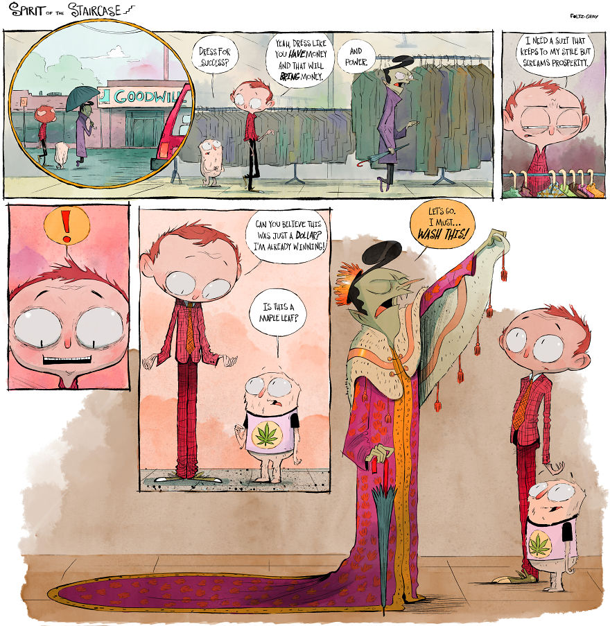 Spirit Of The Staircase: A Comic Strip About Friendship, The South, And A Peculiar Critter. Spirit Of The Staircase: A Comic Strip About Friendship, The South, And A Peculiar Critter.