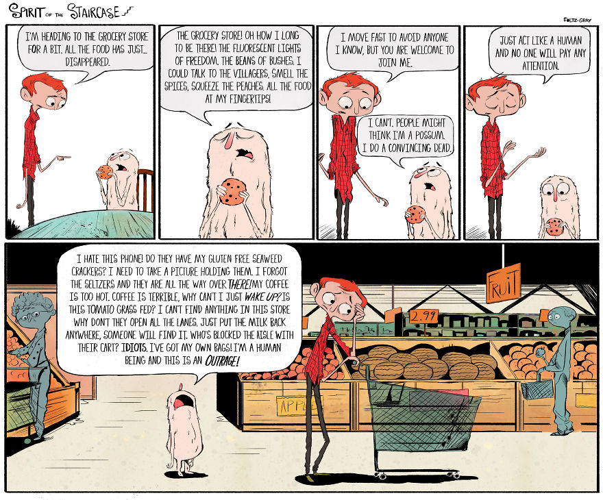Spirit Of The Staircase: A Comic Strip About Friendship, The South, And A Peculiar Critter. Spirit Of The Staircase: A Comic Strip About Friendship, The South, And A Peculiar Critter.