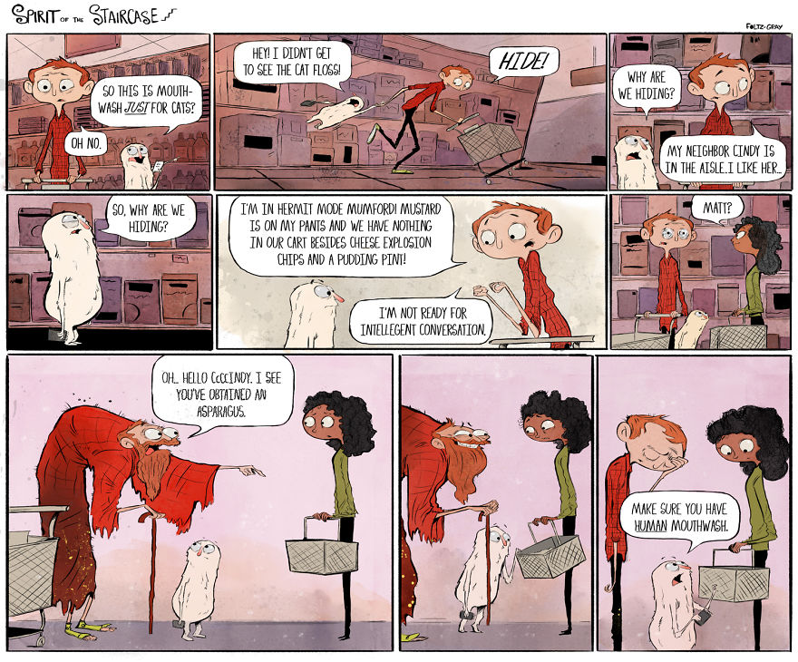 Spirit Of The Staircase: A Comic Strip About Friendship, The South, And A Peculiar Critter. Spirit Of The Staircase: A Comic Strip About Friendship, The South, And A Peculiar Critter.