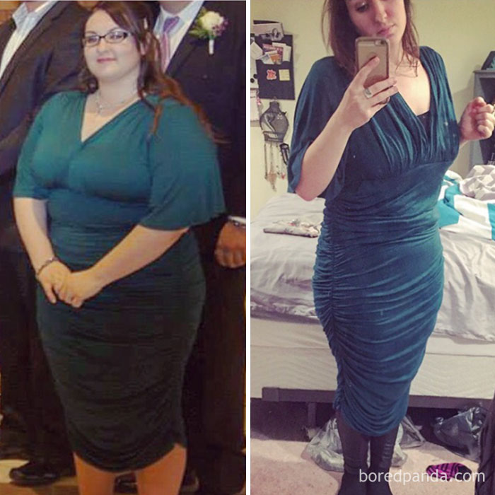 Same Dress Just A 90 Pound Difference Between The Two Pictures
