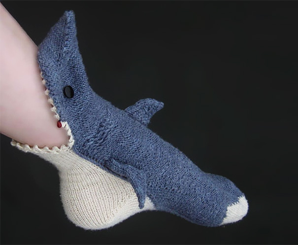 Knit Shark Sock