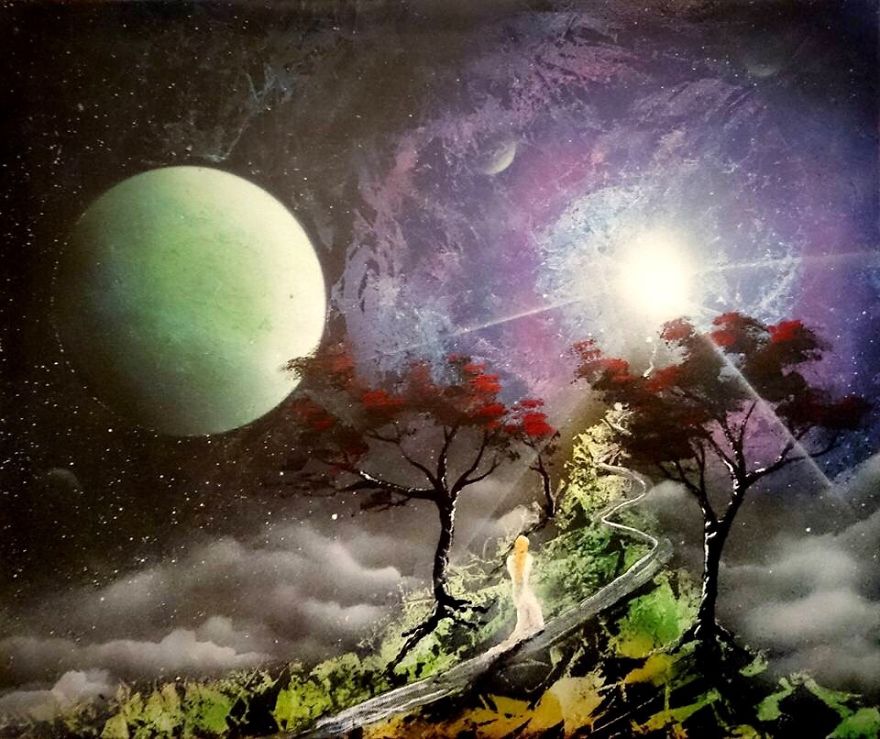 "Stairway To Heaven" Spray Paint Art