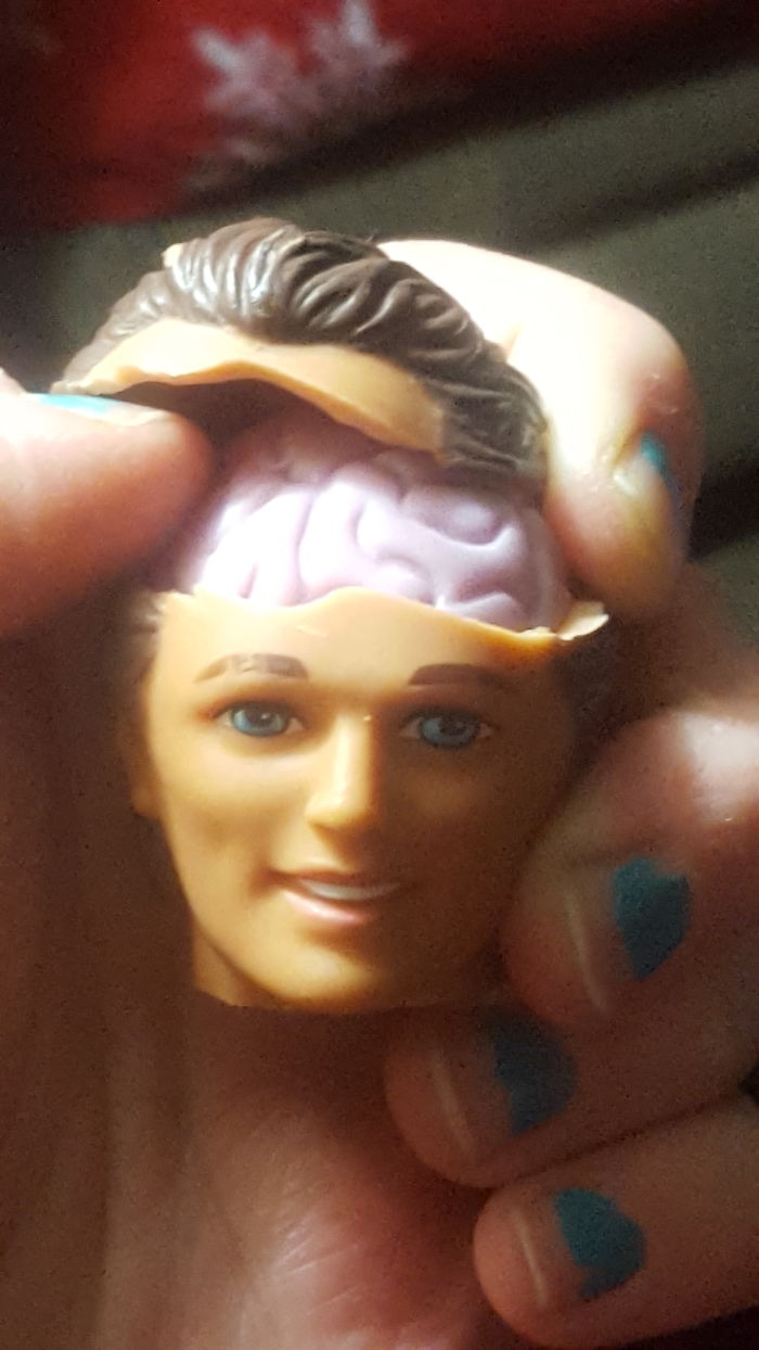 This Ken Is A Childhood Toy That Lost His Head Years Ago. I'm Not Sure Which Of My 3 Younger Brothers Gave Ken A Brain.