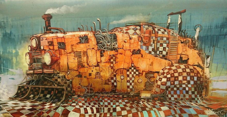Artist Spends Hours Painting Otherworldly Vehicles