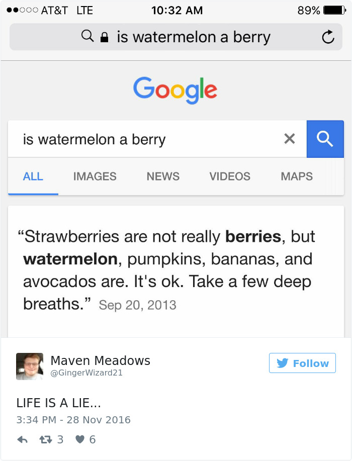 Watermelons Are Berries? And Strawberries Not?