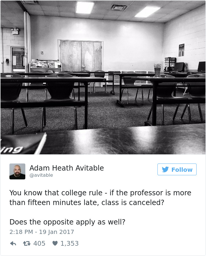 This Professor's Tweets After No One Showed Up To His Class Are Going Viral