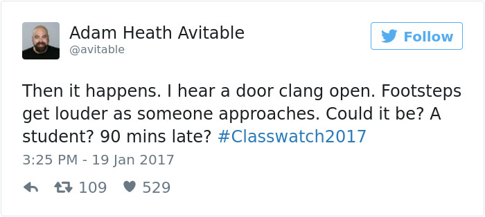 This Professor's Tweets After No One Showed Up To His Class Are Going Viral