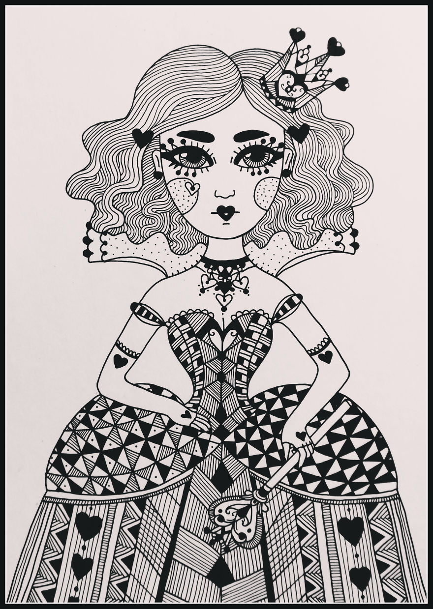 My Burton-Inspired Drawings Of Alice In Wonderland