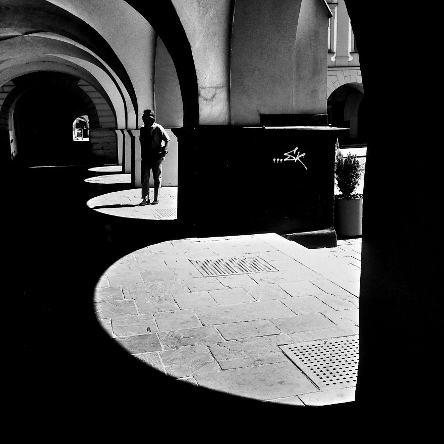 My B/w Square World With Iphone