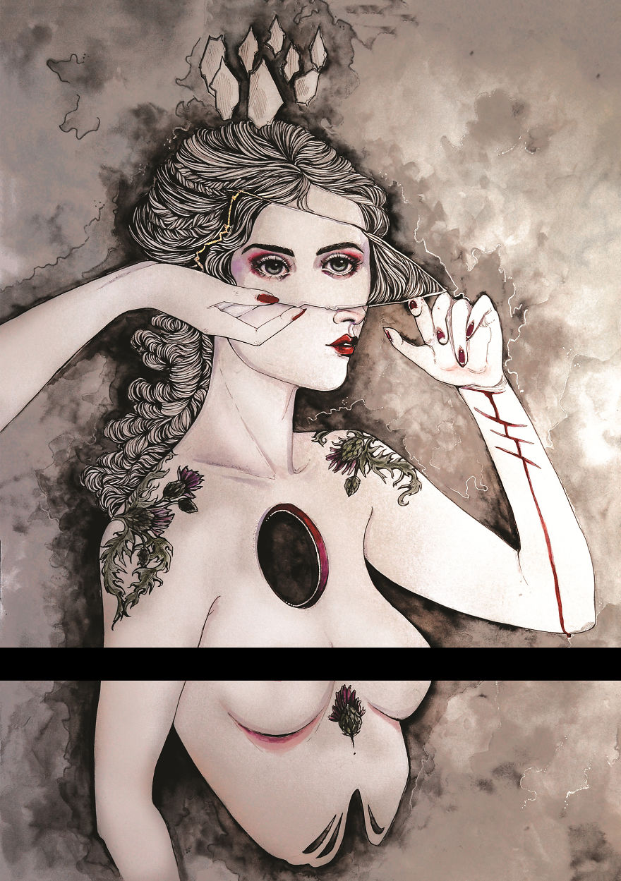 Artist Creates Dark Fairytale Paintings And Tattoos