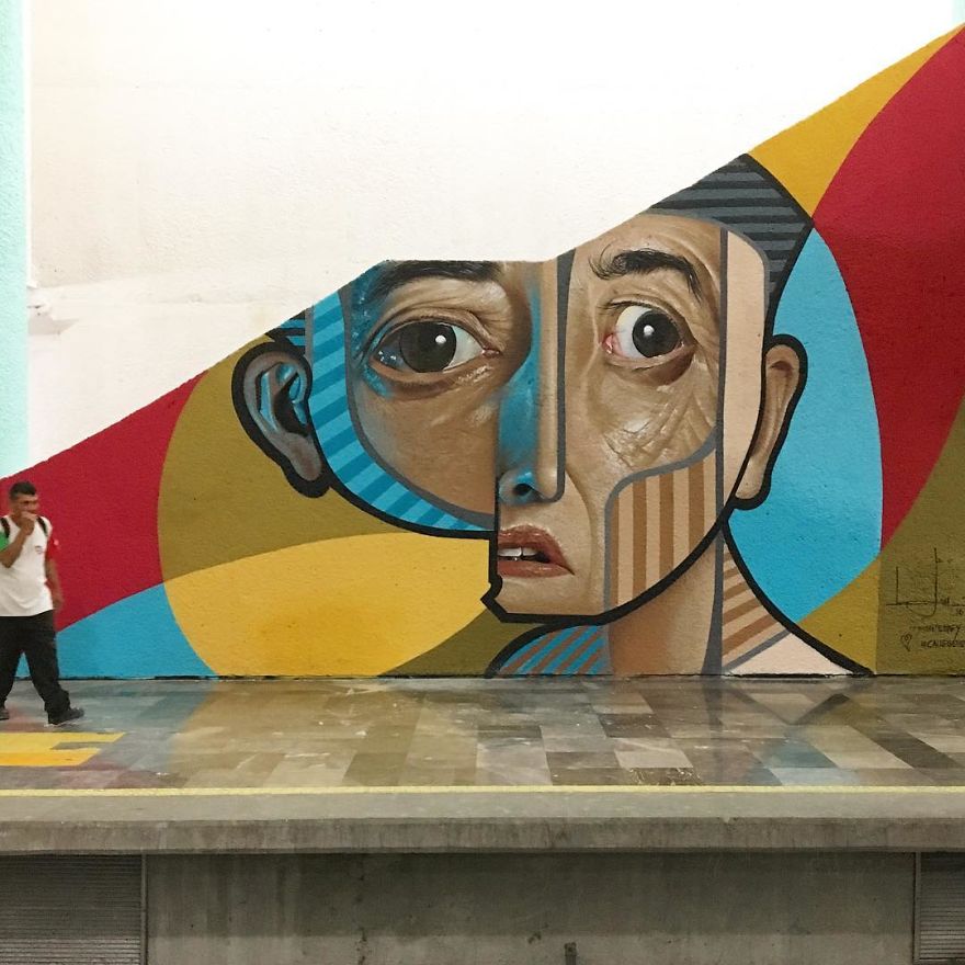 Spanish Artist Creates Picasso-Inspired Murals Combining Cubism With Realism