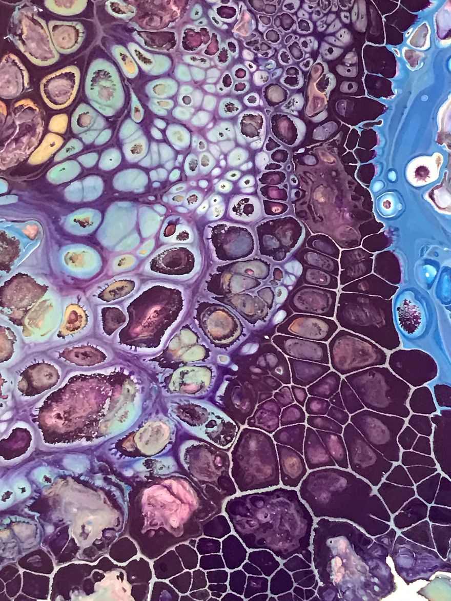 "Cell Paintings" Created With Acrylic