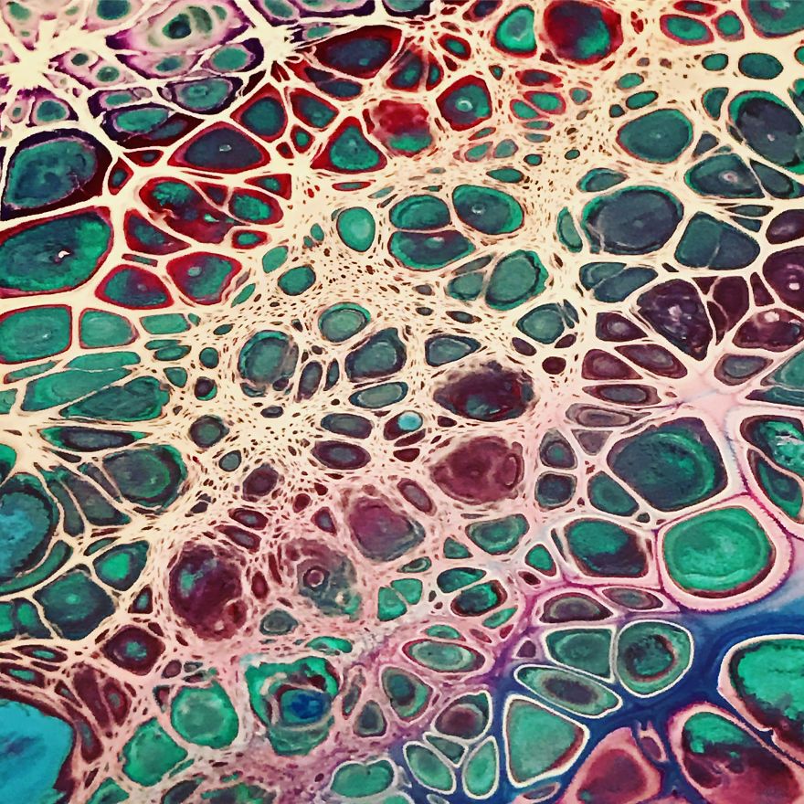 "Cell Paintings" Created With Acrylic