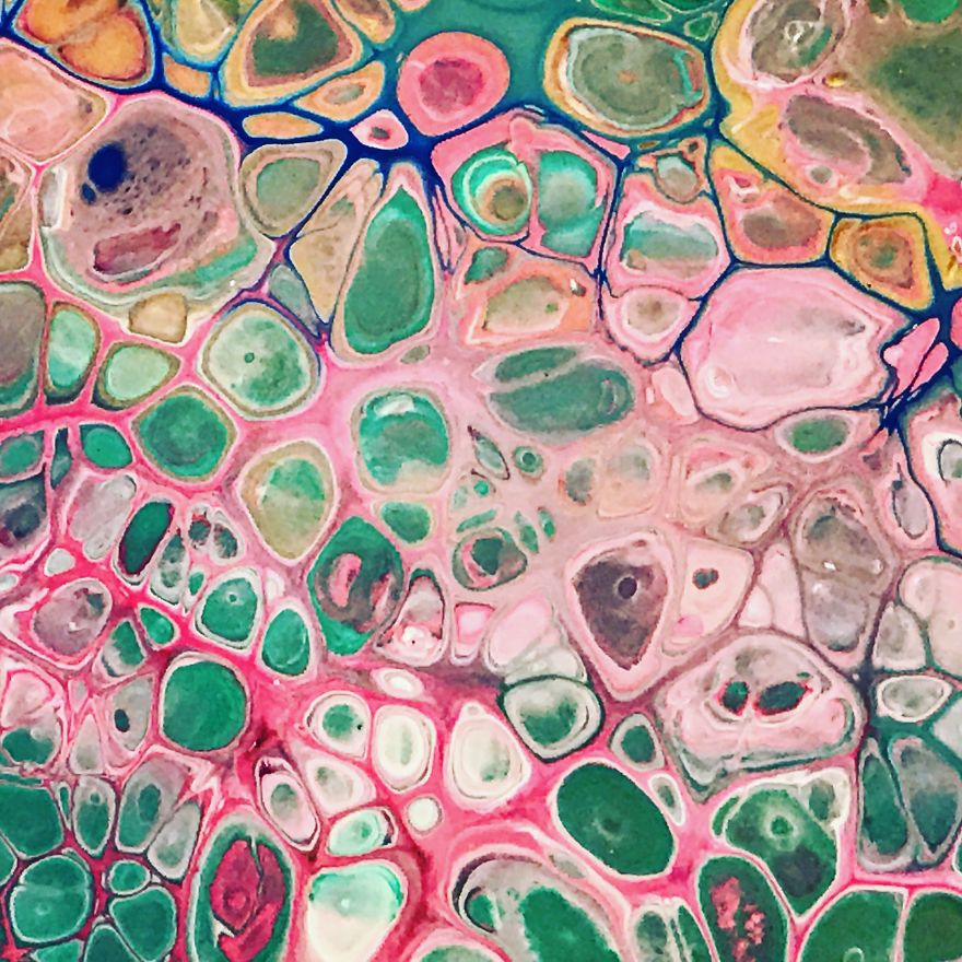 "Cell Paintings" Created With Acrylic