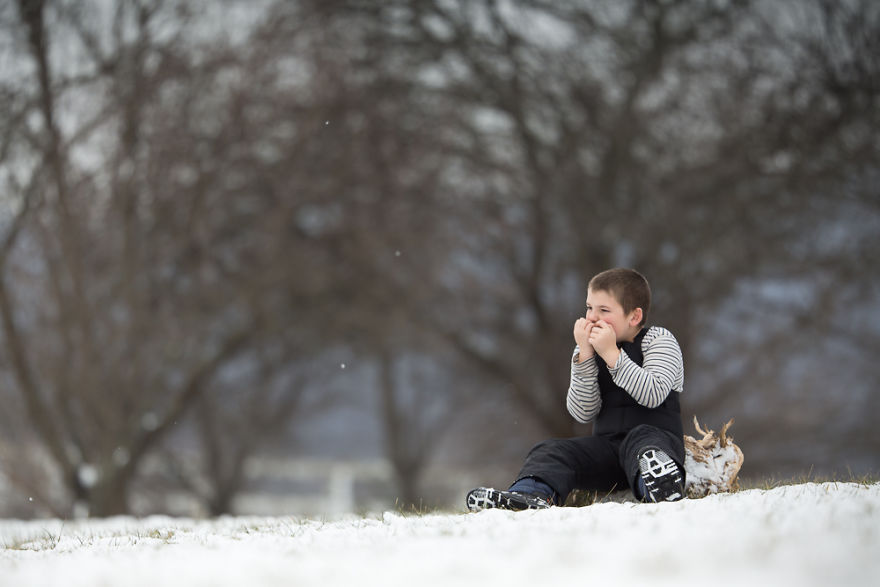 He Sat Alone In The Softly Falling Snow Until His Best Friend Heard Him
