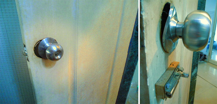 Washroom Door Fail (You Can Pass Soap Through The Doorknob)