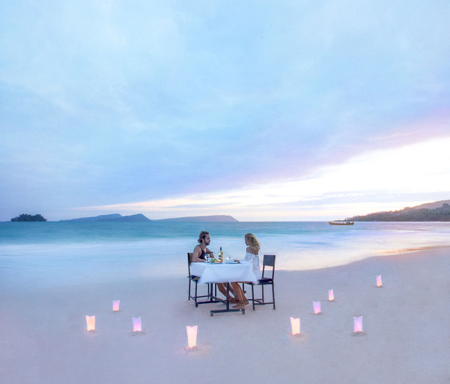 Dinner Date Night On The Beach, Koh Rong, Cambodia