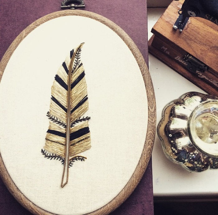 I Create Embroidered Art Inspired By Entomology And Botanical Illustrations