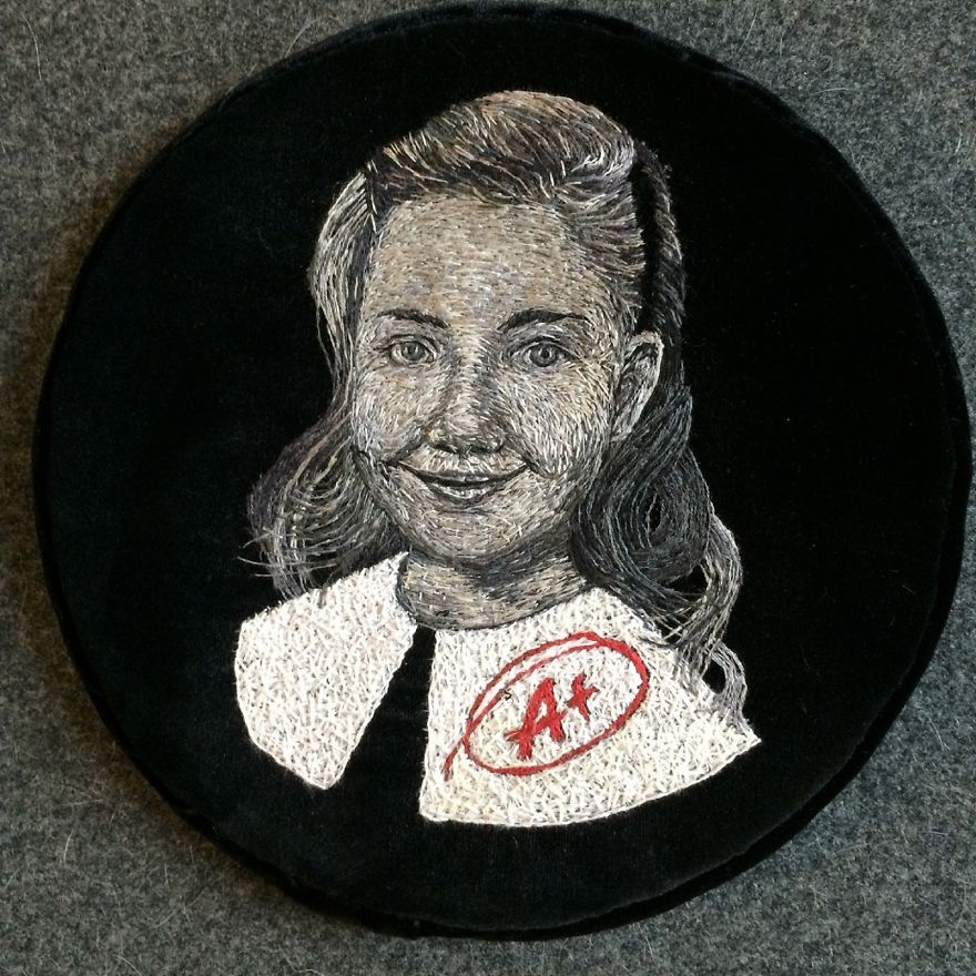 I Embroidered Political Portraits Of Donald Trump And Hillary Clinton