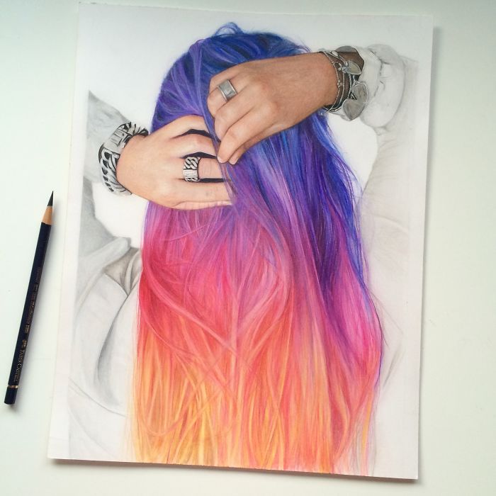 I Create Colorful Photorealistic Drawings With Colored Pencils