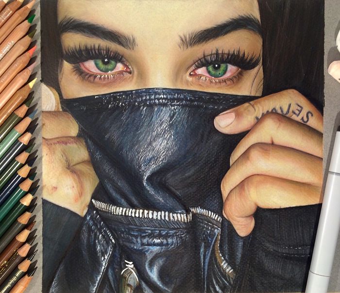 I Create Colorful Photorealistic Drawings With Colored Pencils