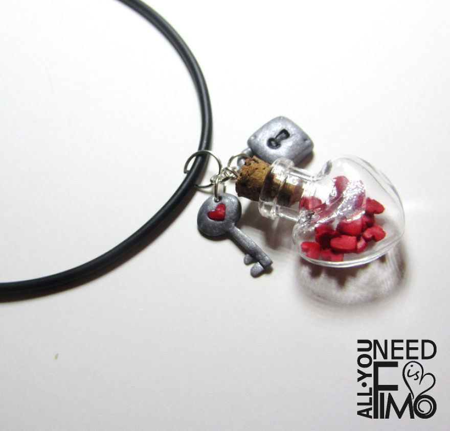I Made This Necklace For Valentine's Day! I Love This Little Bottle ♥
