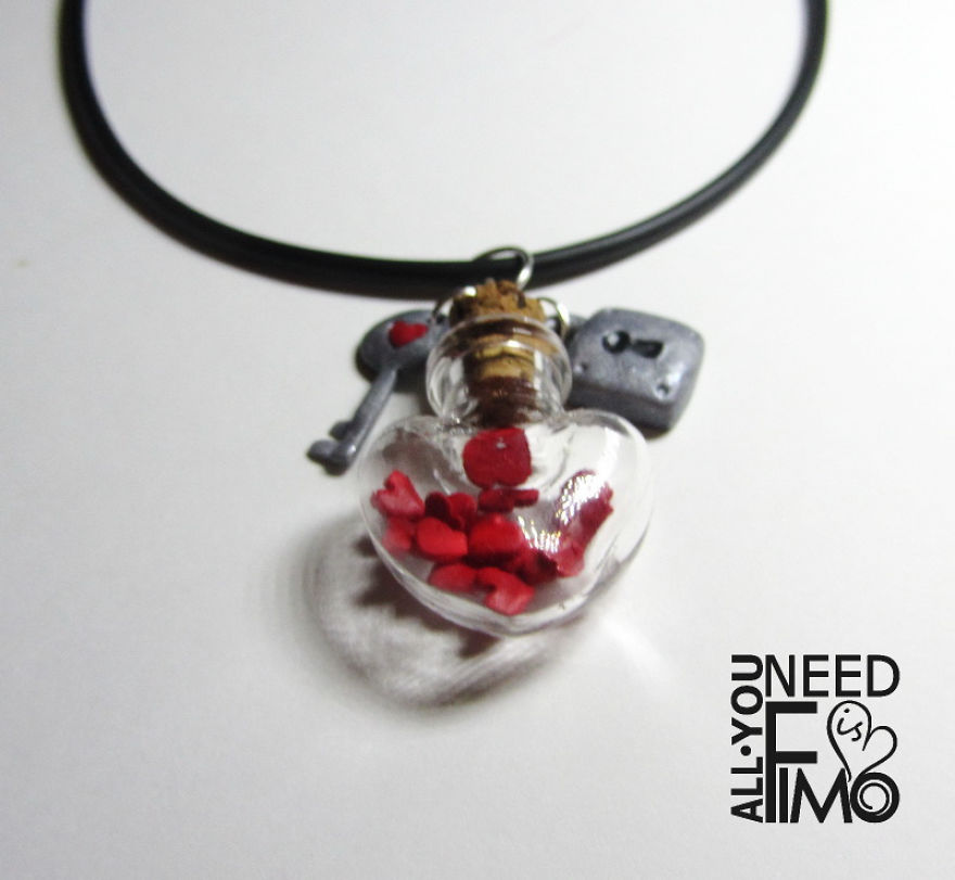I Made This Necklace For Valentine's Day! I Love This Little Bottle ♥