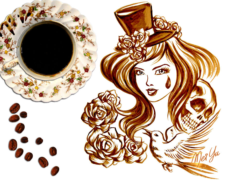 Amazing Art Effects When Painting With Coffee Amazing Art Effects When Painting With Coffee