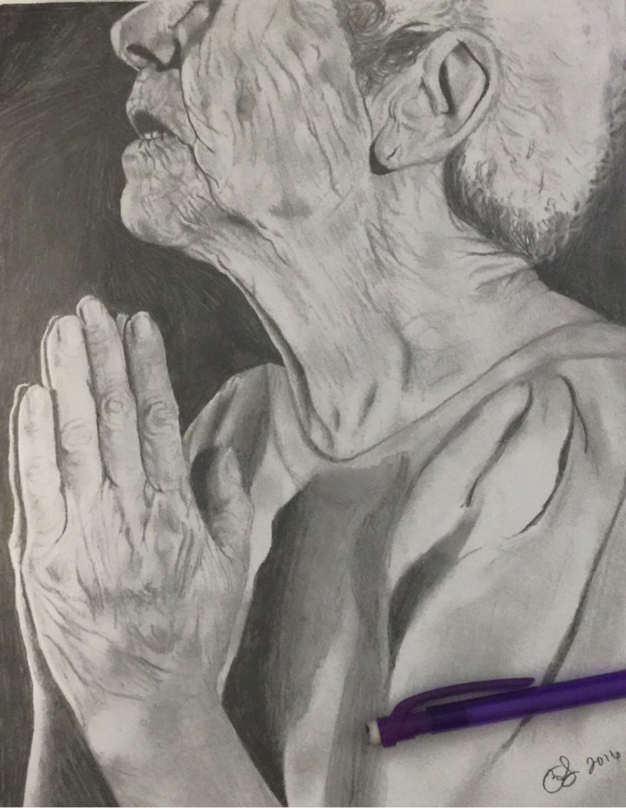 I Make Realistic Drawings With Mechanical Pencils, Printer Paper, And My Finger For Smudging And Shading!