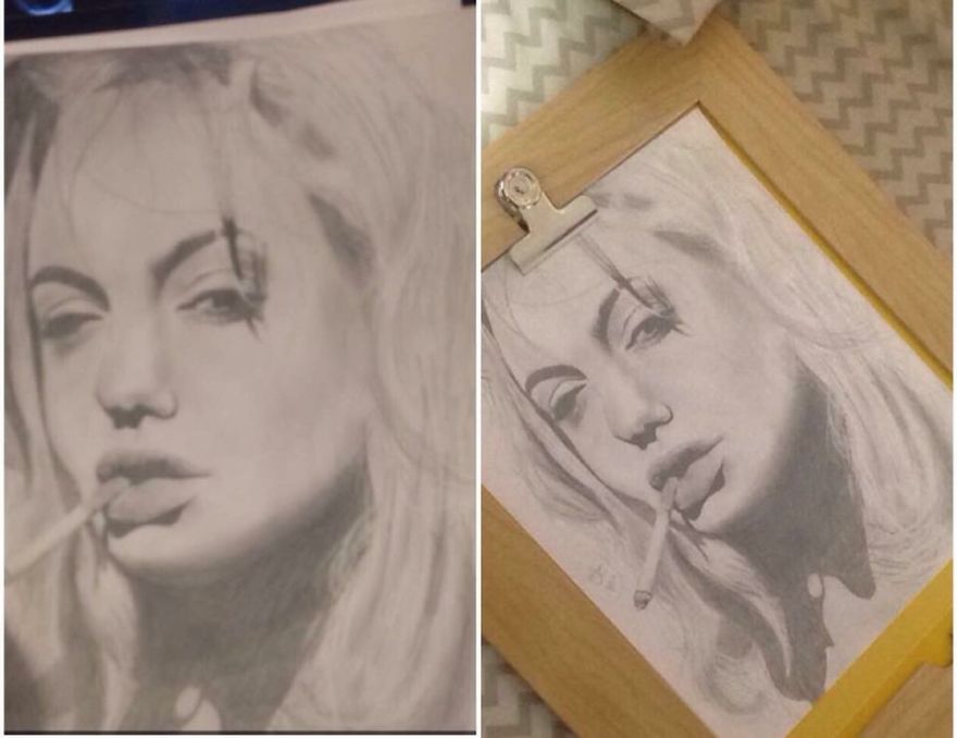 I Make Realistic Drawings With Mechanical Pencils, Printer Paper, And My Finger For Smudging And Shading!