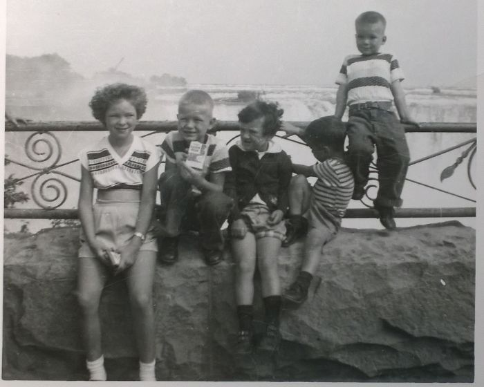 Me, Sitting On The Rail At Niagra Falls In 1956.