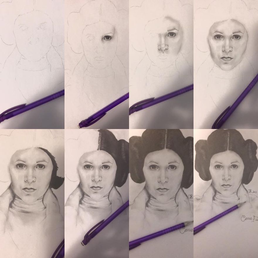 I Make Realistic Drawings With Mechanical Pencils, Printer Paper, And My Finger For Smudging And Shading!