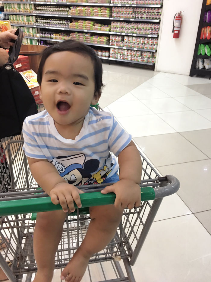 First Grocery Cart Ride
