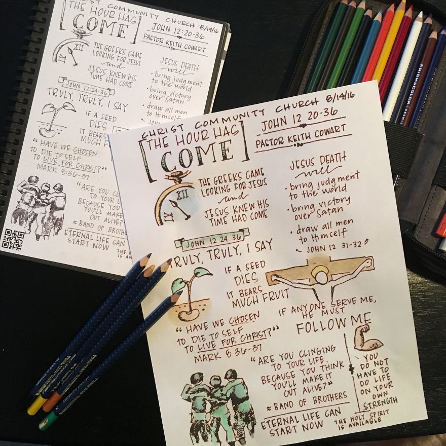I Learned Visual Notetaking By Doing Sermon Sketchnotes.