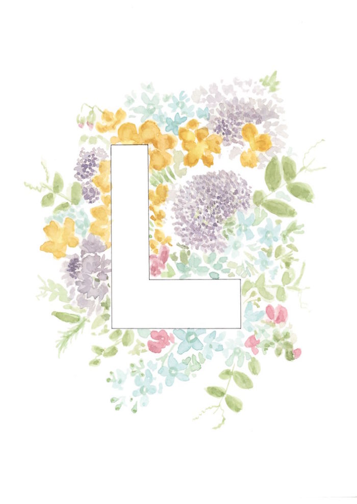 I Painted Watercolour Floral Alphabet Letters For A Year