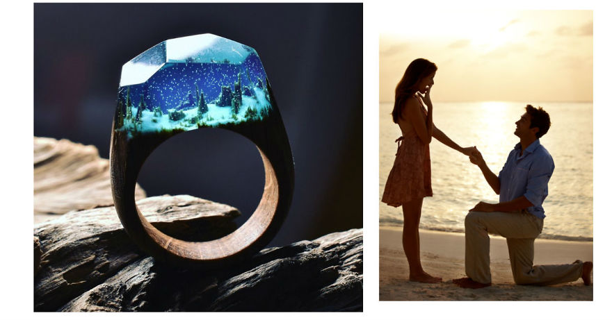 Man Proposed With A Beautiful Resin Ring, She Said Yes! Man Proposed With A Beautiful Resin Ring, She Said Yes!