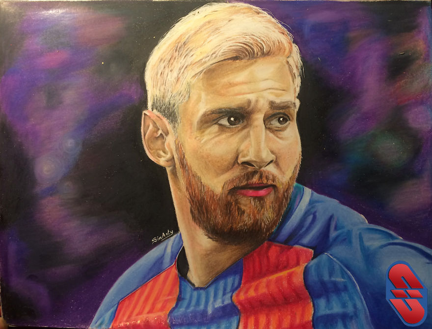 Color Pencil Drawing Of Lionel Messi