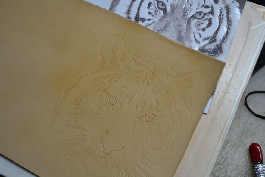 We Made This Passport Cover With A Tiger On It