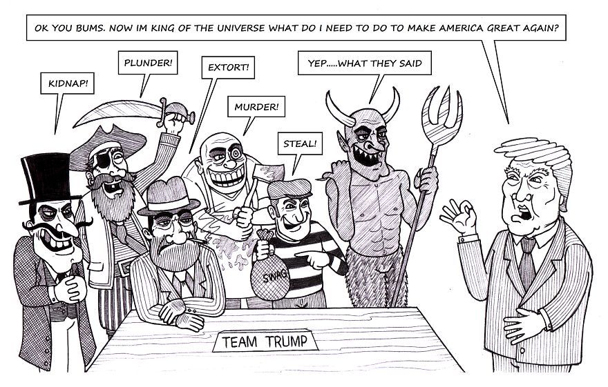 On Inauguration Day This Scottish Cartoonist Post All Of His Cartoons On The American Election Process And The Likely Outcome Once Trump Takes Office.....and Its Hilarious!!!