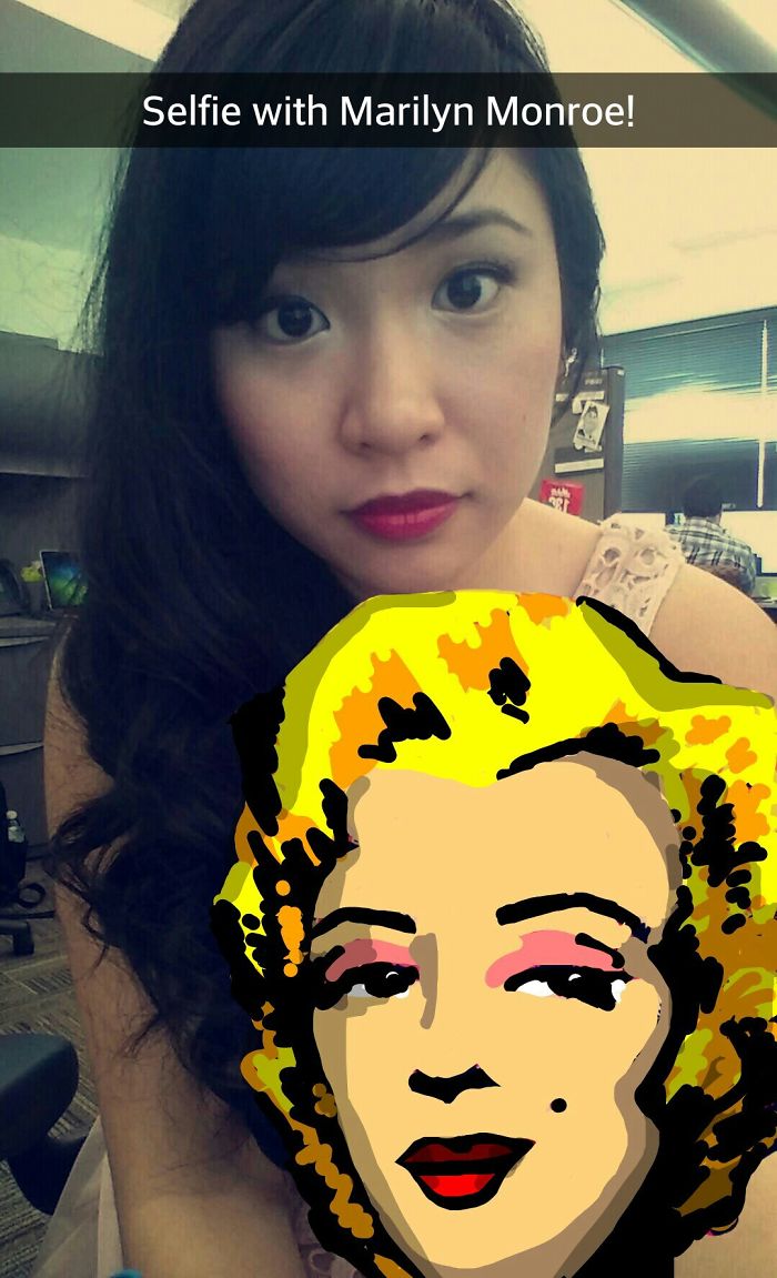 I Take Selfies With Celebrities Using Snapchat Drawing Tools