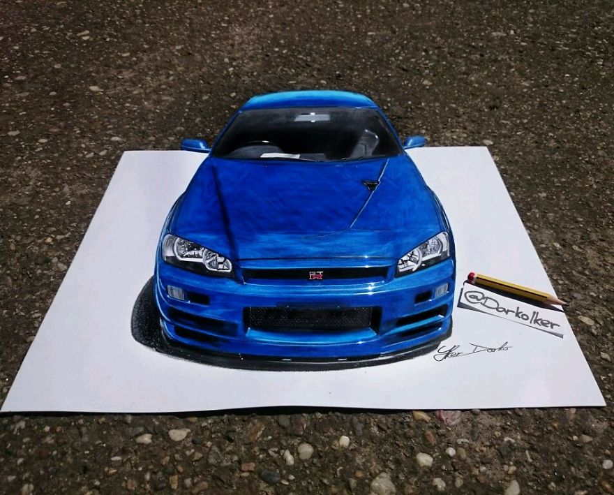 Hyperrealistic Car Drawings