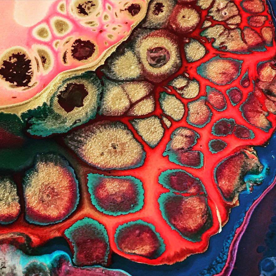"Cell Paintings" Created With Acrylic