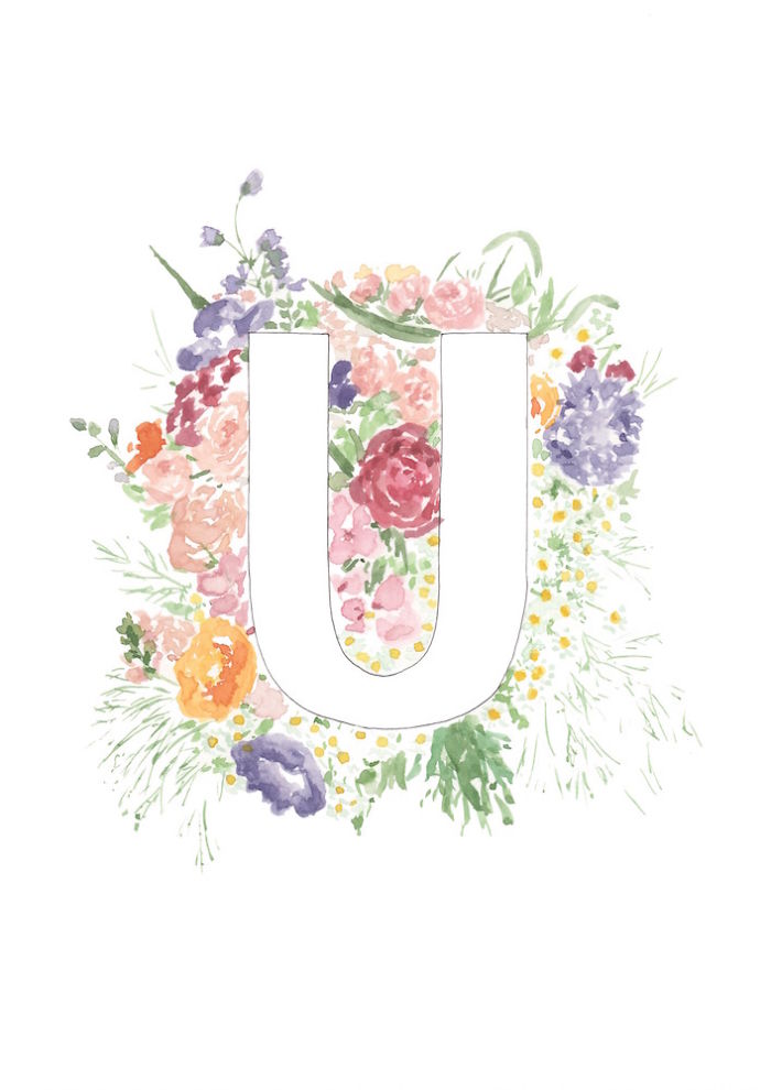 I Painted Watercolour Floral Alphabet Letters For A Year