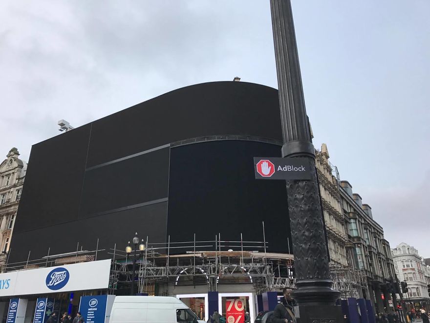 Adblock Takes Over Piccadily Circus Lights