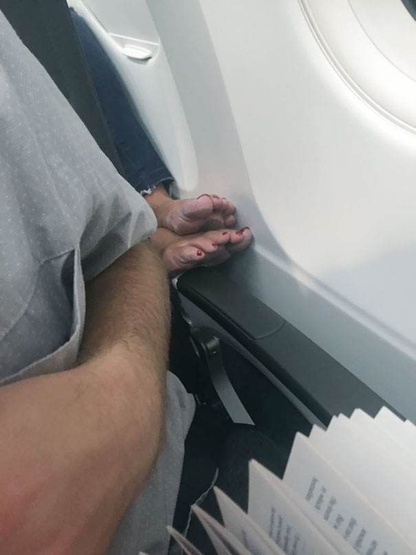 Entitled Person On An Airplane Doesn't Understand Personal Space